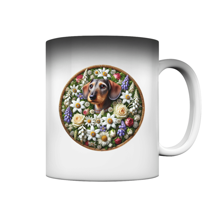 Rauhaardackel Flower 3 by Nina Queer | NQ - Magic Mug – Bild 1