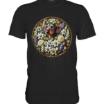 Rauhaardackel Flower 3 by Nina Queer | NQ - Premium Classic T-Shirt
