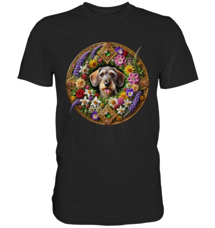 Rauhaardackel Flower 5 by Nina Queer | NQ - Premium Classic T-Shirt