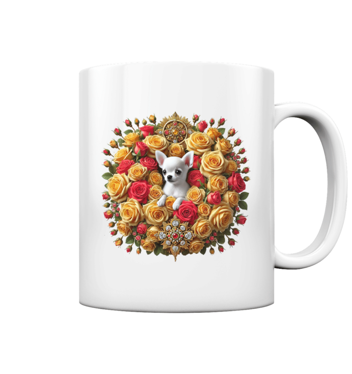 Flower Chihuahua 9 by Nina Queer | NQ - Tasse glossy – Bild 1