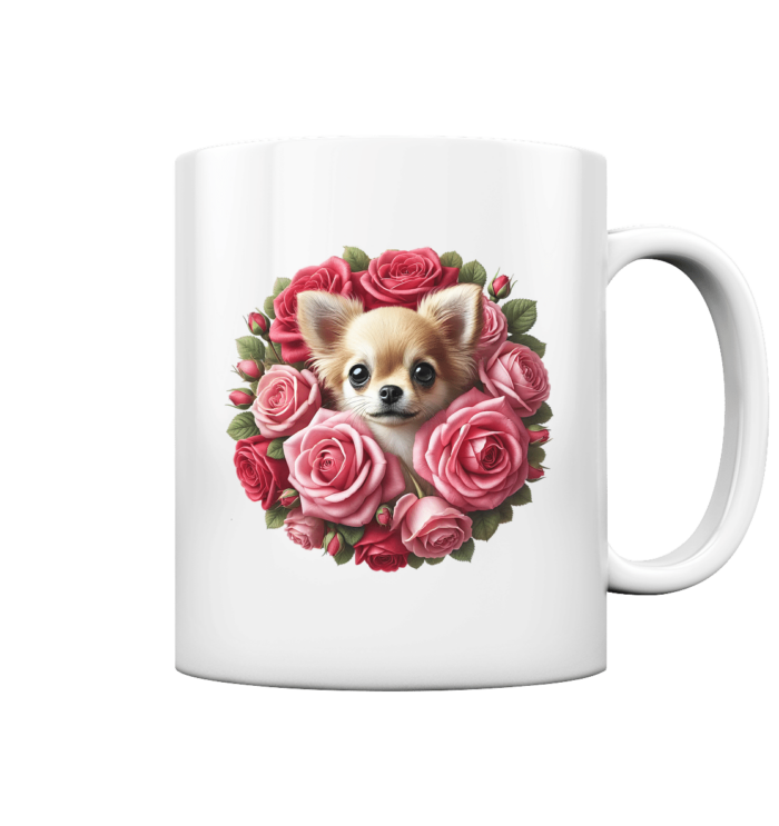 Flower Chihuahua 11 by Nina Queer | NQ - Tasse glossy – Bild 1