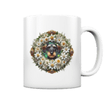 Rauhaardackel Flower 1 by Nina Queer | NQ - Tasse glossy