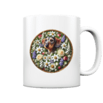 Rauhaardackel Flower 3 by Nina Queer | NQ - Tasse glossy