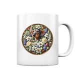Rauhaardackel Flower 3 by Nina Queer | NQ - Tasse glossy