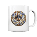 Rauhaardackel Flower 4 by Nina Queer | NQ - Tasse glossy