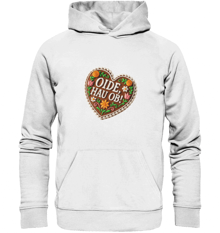 Herz Hau ob - Organic Hoodie – Bild 3