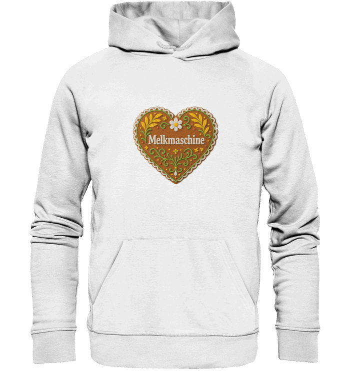 Herz Melkmaschine - Organic Hoodie – Bild 3
