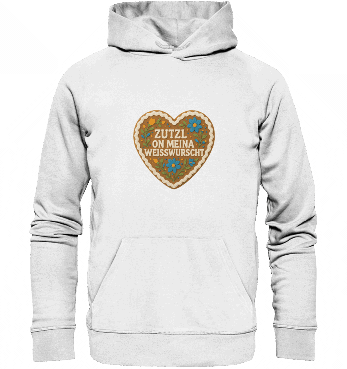 Herz Weisswurscht - Organic Hoodie – Bild 3