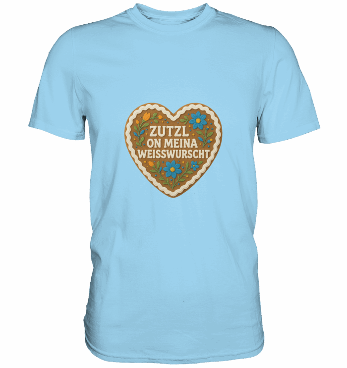 Herz Weisswurscht - Premium Classic T-Shirt – Bild 5
