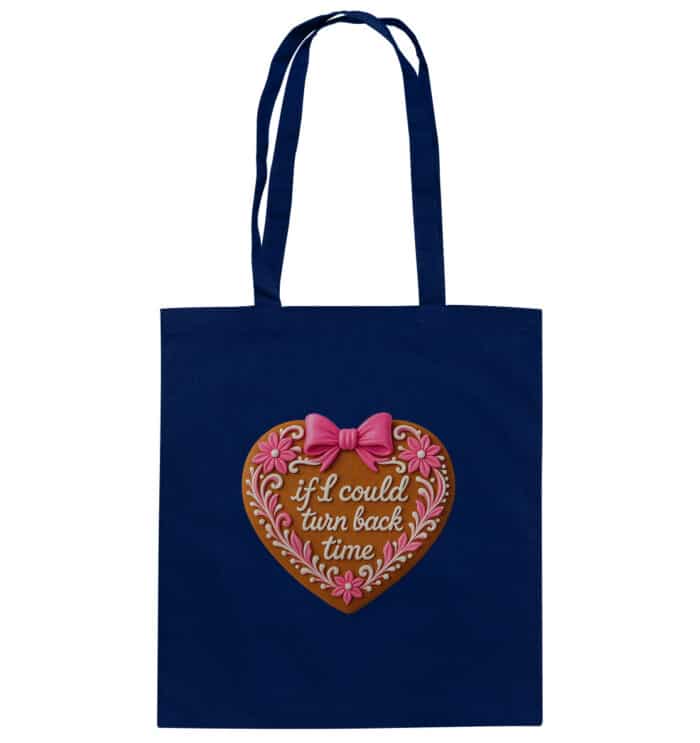 Lebkuchenherz If i could turn back time - Organic Cotton Bag – Bild 3