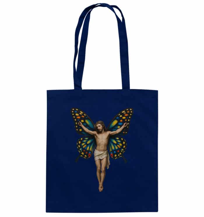 Jesus Butterfly 1 - Organic Cotton Bag – Bild 3