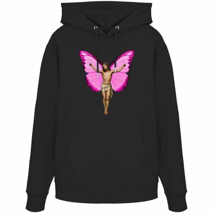 Jesus Butterfly 3 - Organic Hoodie – Bild 1