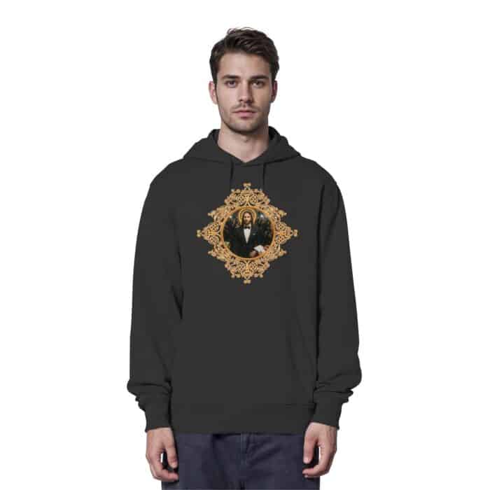 Jesus in Smoking - Organic Hoodie – Bild 2