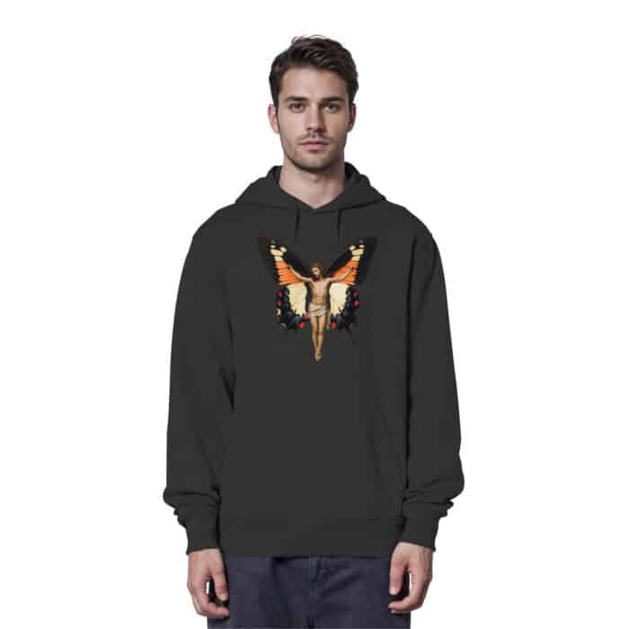 Jesus Butterfly 7 - Organic Hoodie – Bild 2