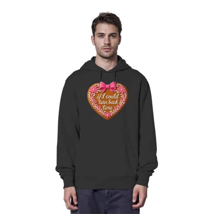 Lebkuchenherz If i could turn back time - Organic Hoodie – Bild 2