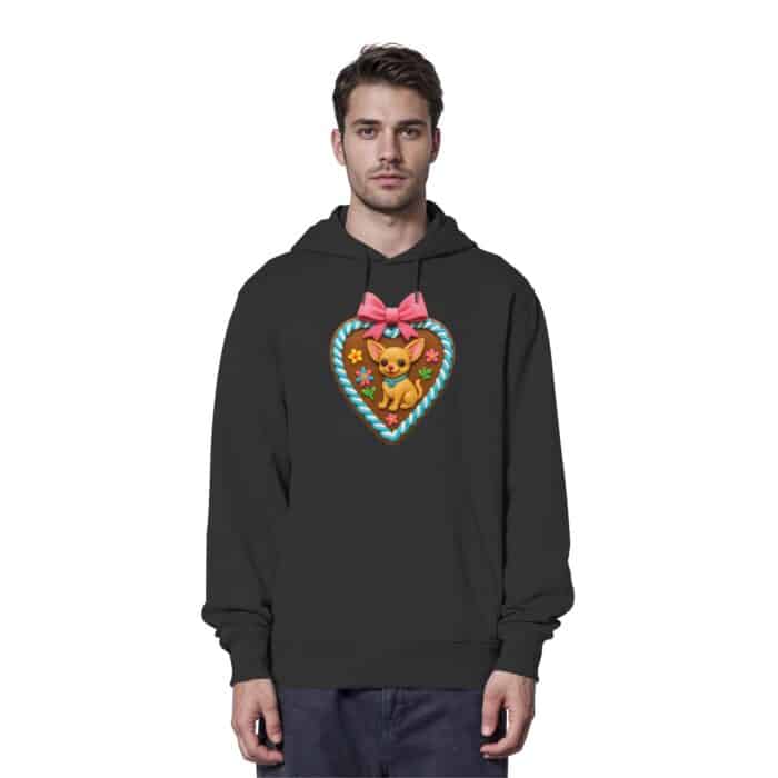 Lebkuchenherz Chihuahua - Organic Hoodie – Bild 2
