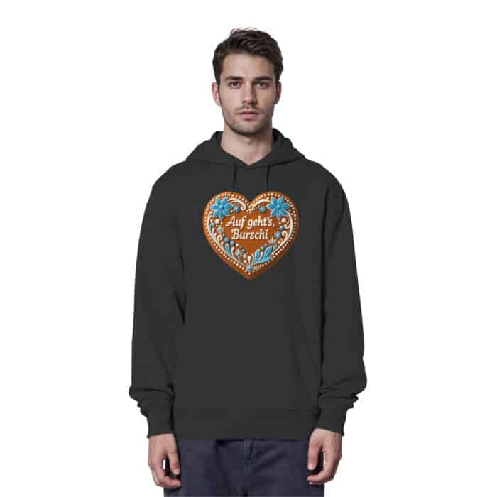 Lebkuchenherz Burschi - Organic Hoodie – Bild 2