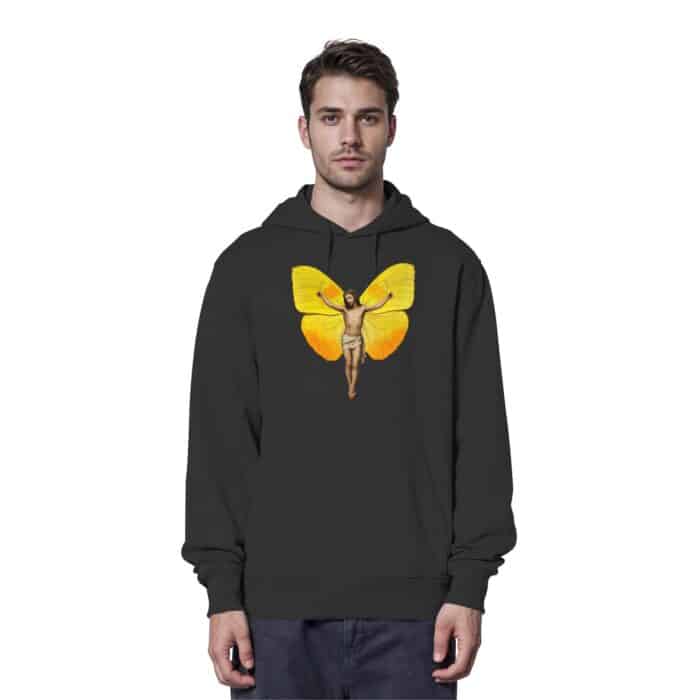 Jesus Butterfly 2 - Organic Hoodie – Bild 2