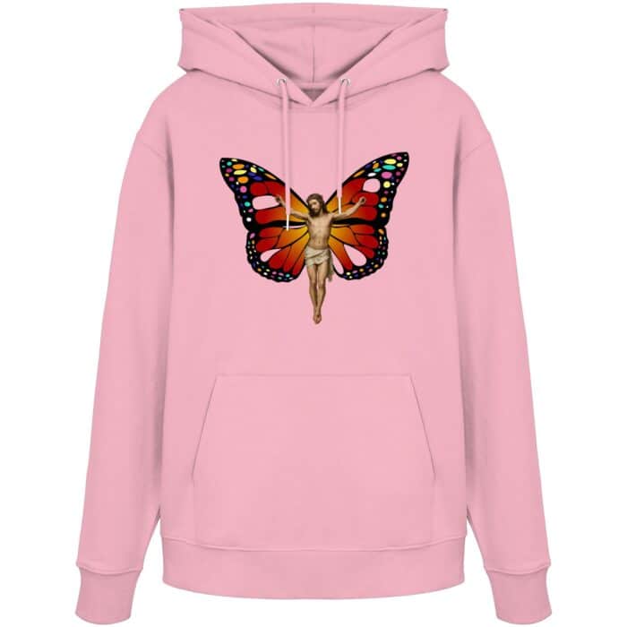 Jesus Butterfly 10 - Organic Hoodie – Bild 5