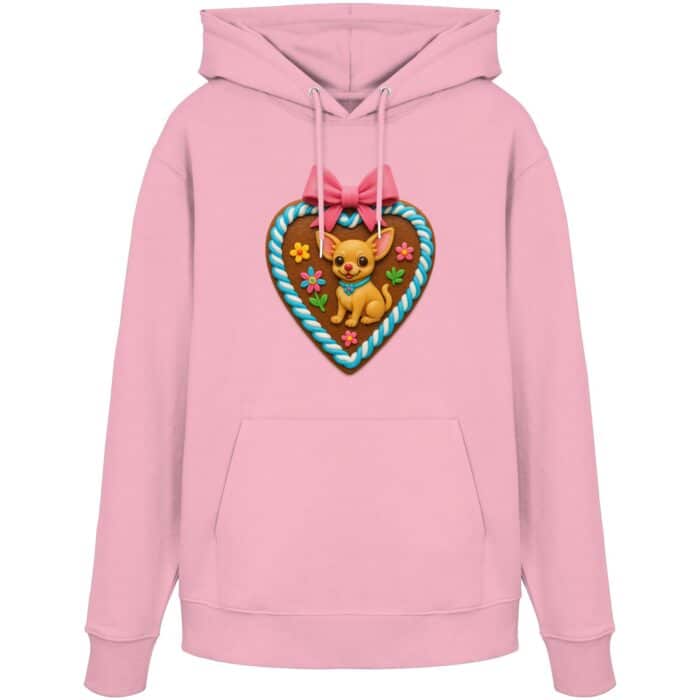Lebkuchenherz Chihuahua - Organic Hoodie – Bild 5