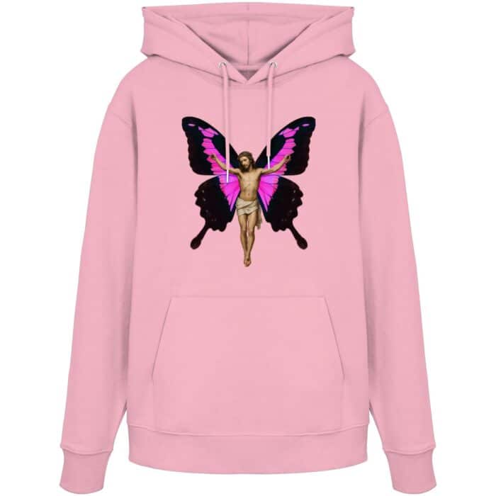 Jesus Butterfly 5 - Organic Hoodie – Bild 5