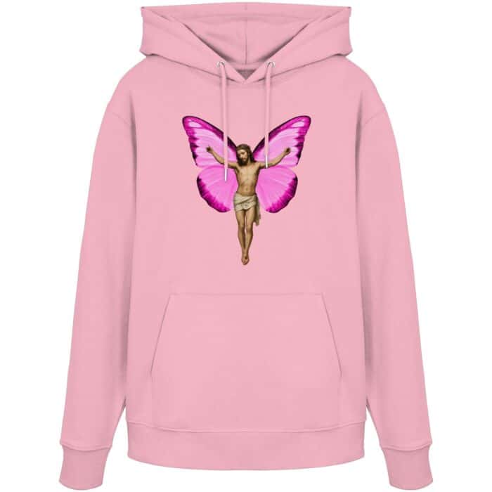 Jesus Butterfly 3 - Organic Hoodie – Bild 5