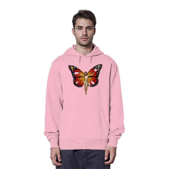 Jesus Butterfly 10 - Organic Hoodie – Bild 6