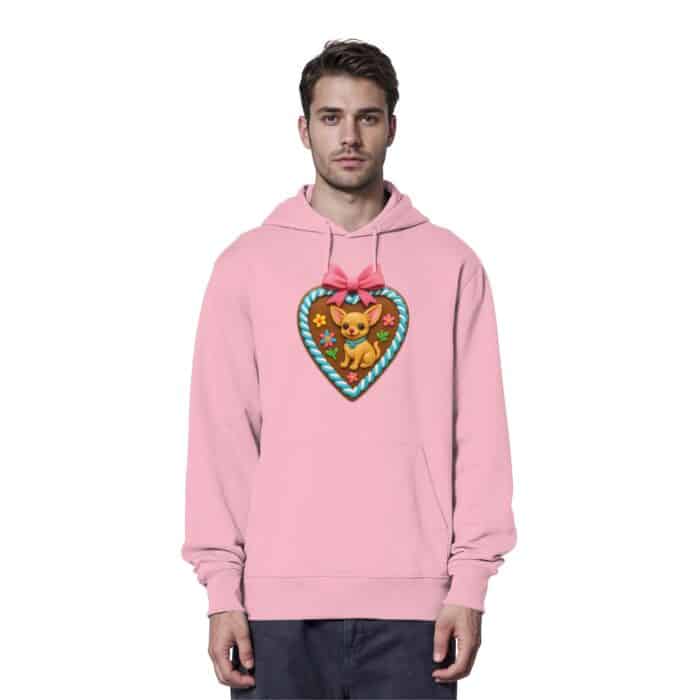 Lebkuchenherz Chihuahua - Organic Hoodie – Bild 6