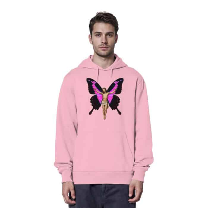 Jesus Butterfly 5 - Organic Hoodie – Bild 6