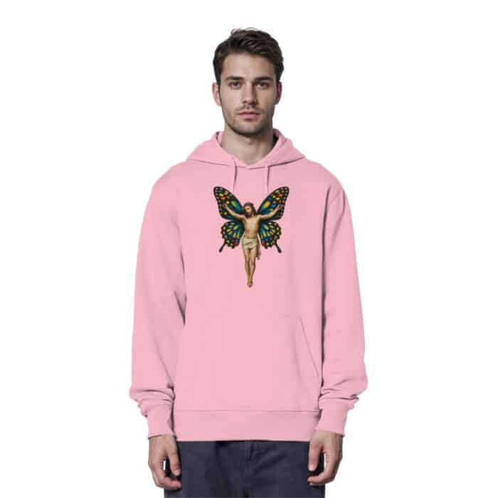 Jesus Butterfly 1 - Organic Hoodie – Bild 6