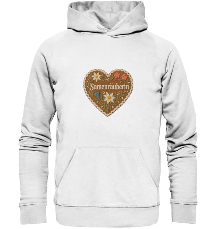Herz Samenräuberin - Organic Hoodie – Bild 3