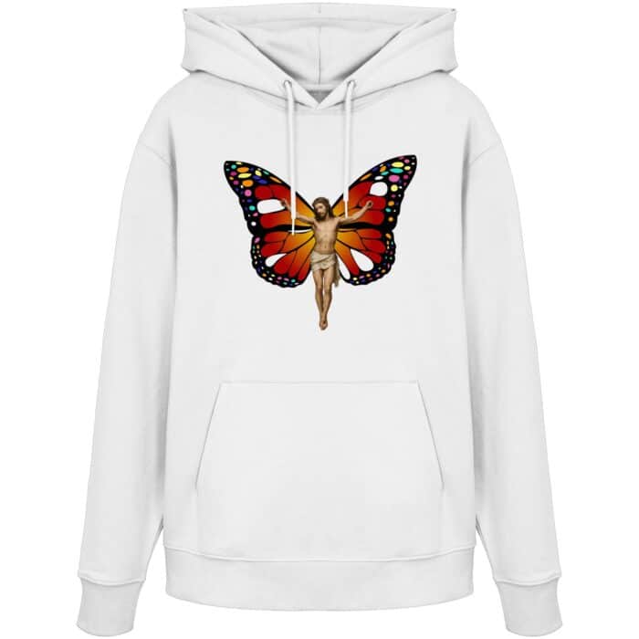 Jesus Butterfly 10 - Organic Hoodie – Bild 9