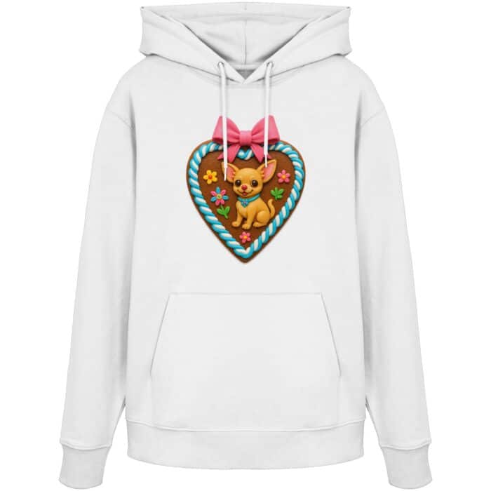 Lebkuchenherz Chihuahua - Organic Hoodie – Bild 9