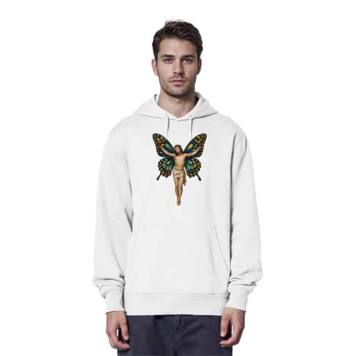 Jesus Butterfly 1 - Organic Hoodie – Bild 10