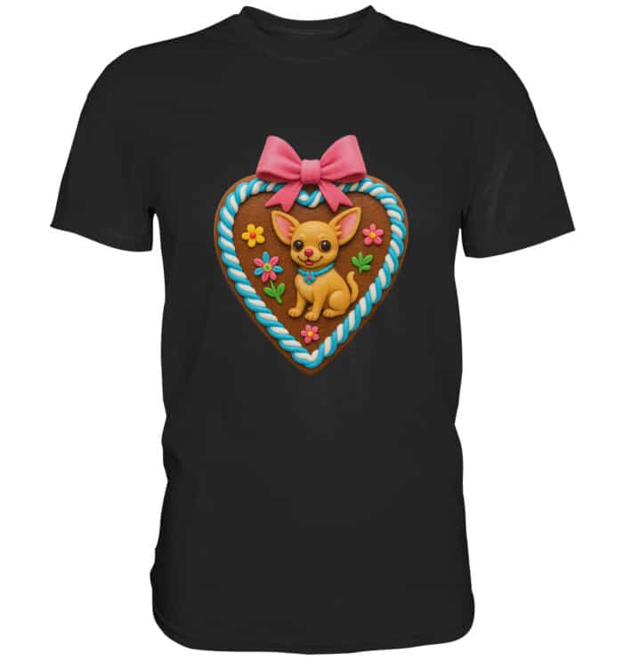 Lebkuchenherz Chihuahua - Premium Classic T-Shirt – Bild 1