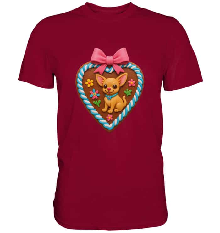 Lebkuchenherz Chihuahua - Premium Classic T-Shirt – Bild 18