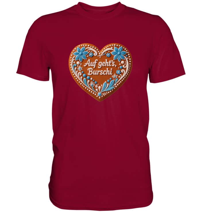 Lebkuchenherz Burschi - Premium Classic T-Shirt – Bild 18