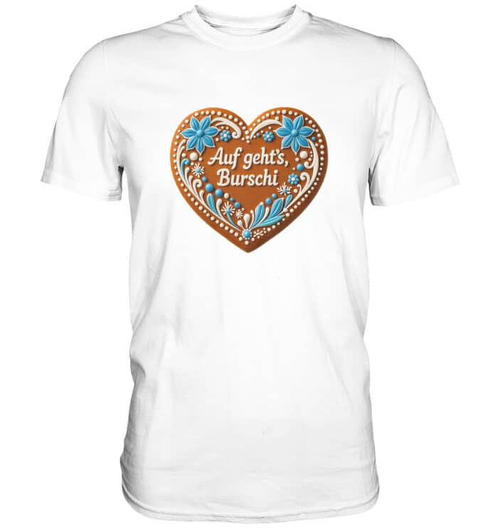 Lebkuchenherz Burschi - Premium Classic T-Shirt – Bild 14