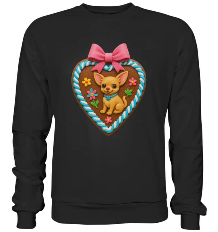 Lebkuchenherz Chihuahua - Premium Sweatshirt – Bild 1