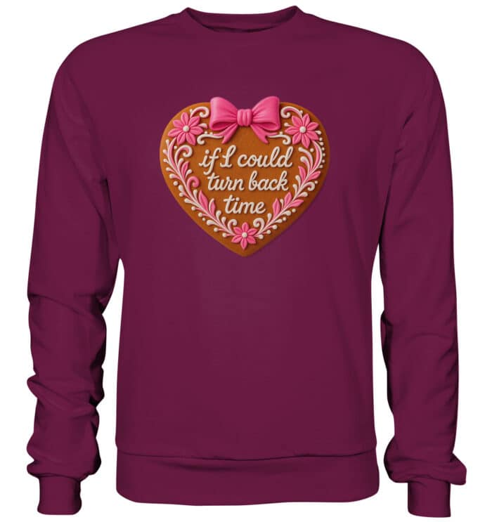 Lebkuchenherz If i could turn back time - Premium Sweatshirt – Bild 5