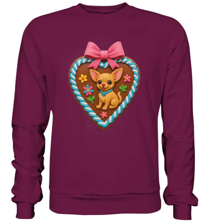 Lebkuchenherz Chihuahua - Premium Sweatshirt – Bild 5