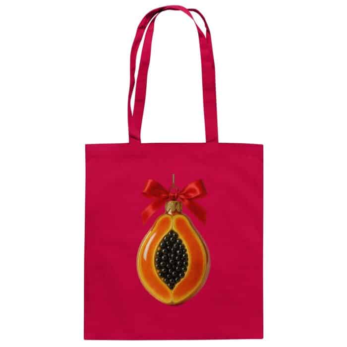 Papaya X-Mas  - Organic Cotton Bag – Bild 3