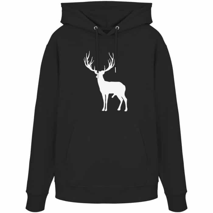 Hirsch Weiß 2 - Organic Hoodie – Bild 1