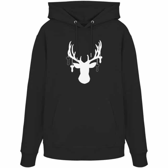 Hirsch Weiß 3 - Organic Hoodie – Bild 1