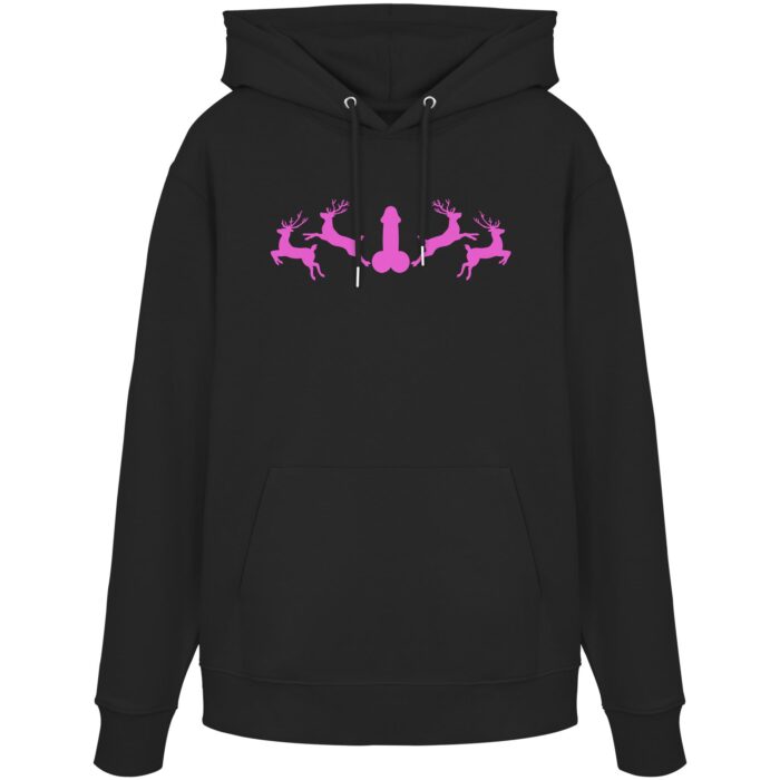 Hirsch Muster 2 Pink - Organic Hoodie – Bild 1