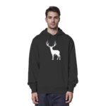 Hirsch Weiß 2 - Organic Hoodie – Bild 2