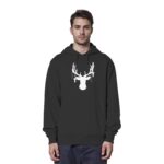 Hirsch Weiß 3 - Organic Hoodie – Bild 2