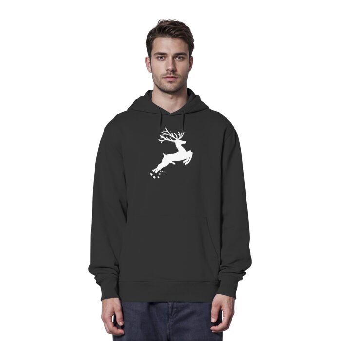 Hirsch Weiß 4 - Organic Hoodie – Bild 2