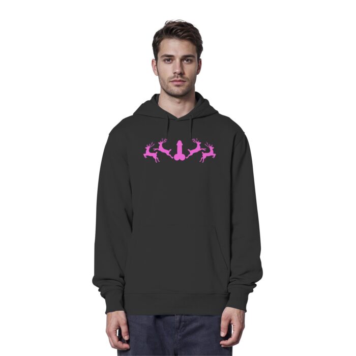 Hirsch Muster 2 Pink - Organic Hoodie – Bild 2
