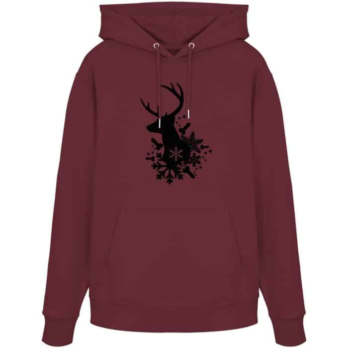 Hirsch Black - Organic Hoodie – Bild 3